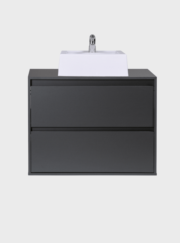 On Móveis Conjuntos de móveis para banheiro Gabinete para Banheiro com Cuba 80cm Mdf Grafite Dubai - On Móveis