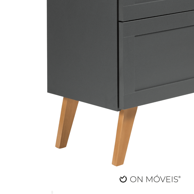 On Móveis Conjuntos de móveis para banheiro Gabinete para Banheiro com Cuba 80cm Retro Mdf Grafite Milano - On Móveis