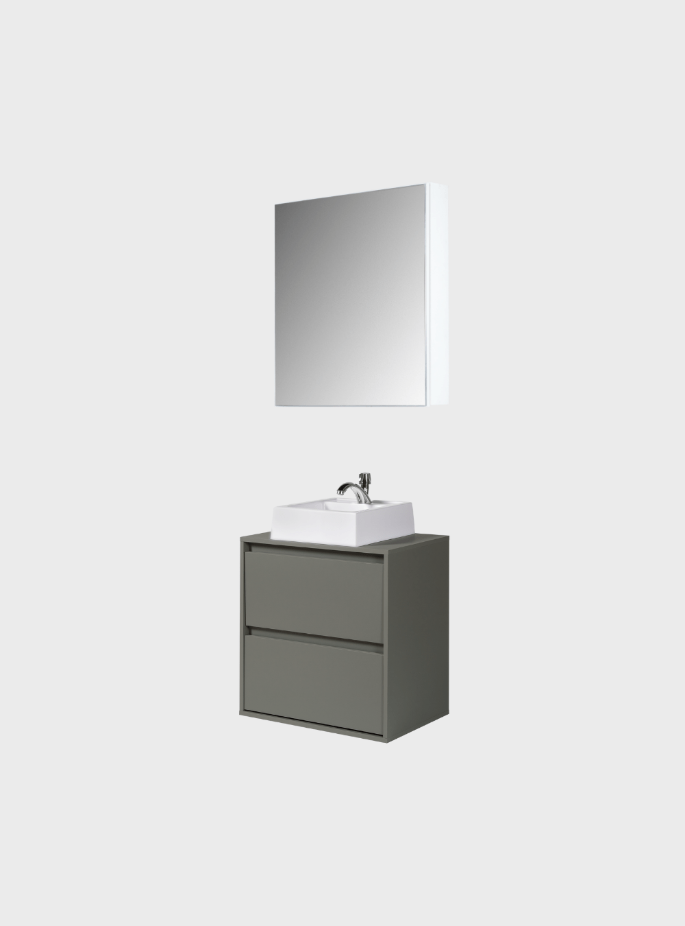 On Móveis Conjuntos de móveis para banheiro Gabinete para Banheiro com Cuba e Armario 60cm Mdf Verde Dubai - On Móveis