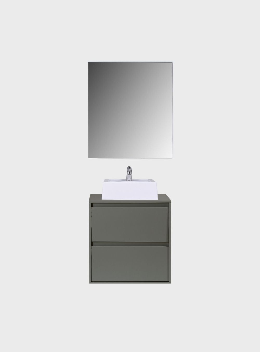 On Móveis Conjuntos de móveis para banheiro Gabinete para Banheiro com Cuba e Armario 60cm Mdf Verde Dubai - On Móveis