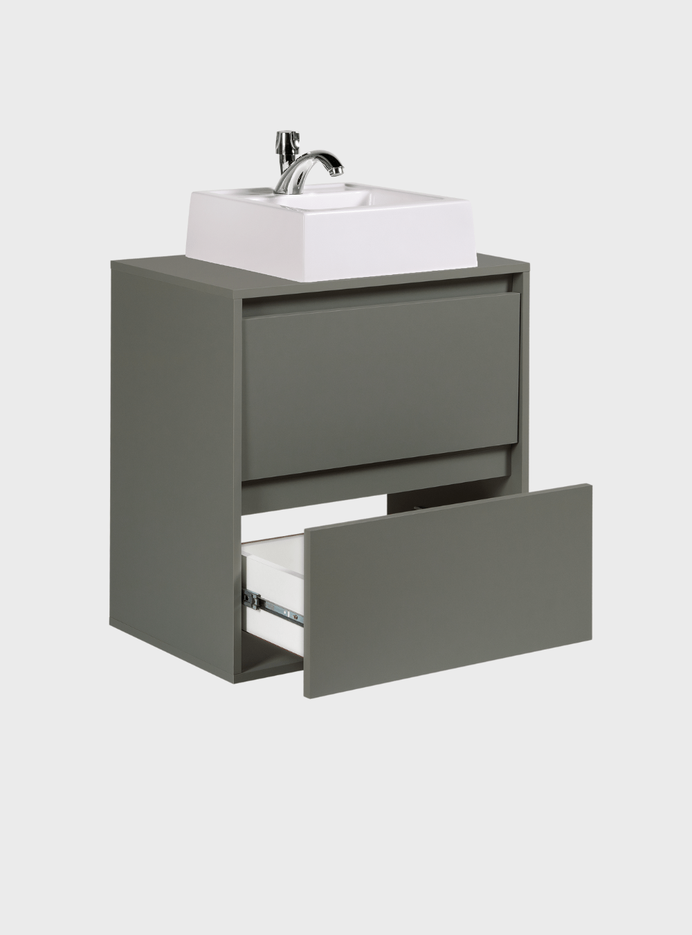 On Móveis Conjuntos de móveis para banheiro Gabinete para Banheiro com Cuba e Armario 60cm Mdf Verde Dubai - On Móveis