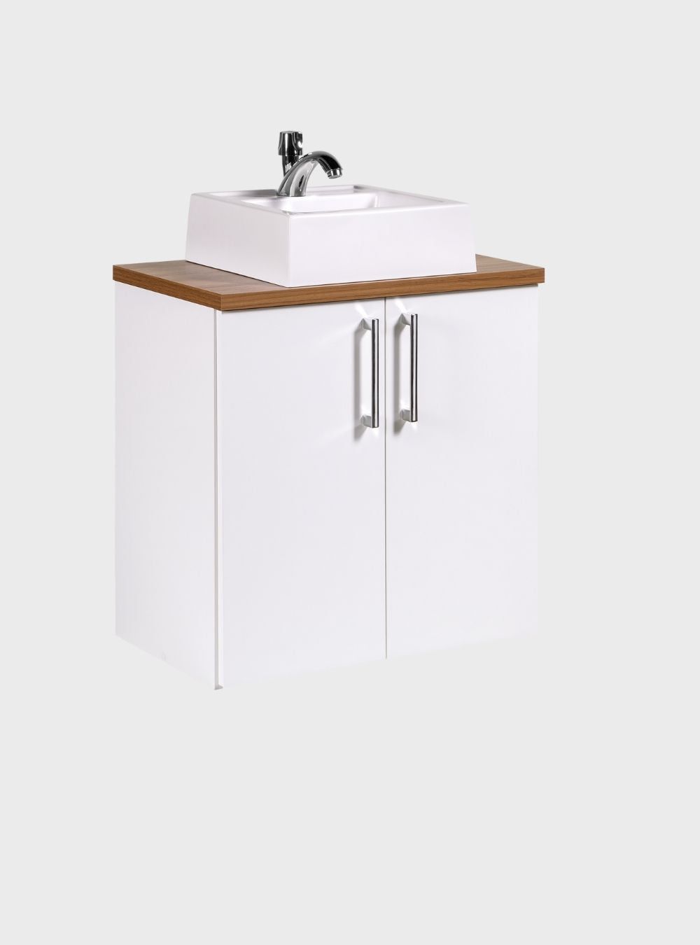 On Móveis Conjuntos de móveis para banheiro Gabinete para Banheiro com Cuba e Espelheira 60cm Mdf Freijo Paris - On Móveis