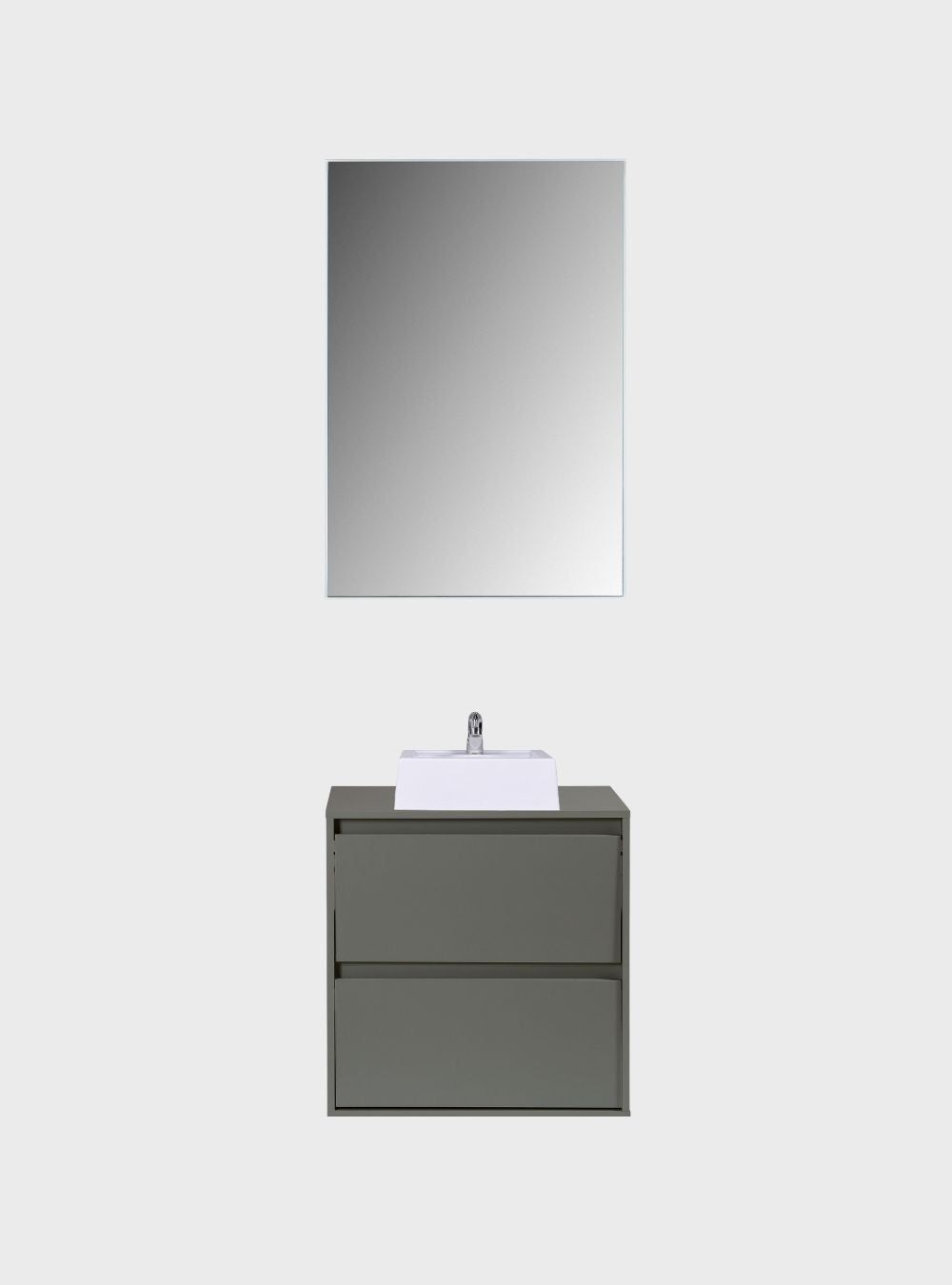On Móveis Conjuntos de móveis para banheiro Gabinete para Banheiro com Cuba e Espelheira 60cm Mdf Verde Dubai - On Móveis