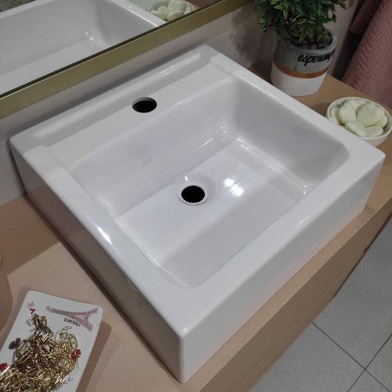 On Móveis Conjuntos de móveis para banheiro 80 Gabinete para Banheiro com Cuba e Espelheira 80cm Mdf Salmao Dubai - On Móveis