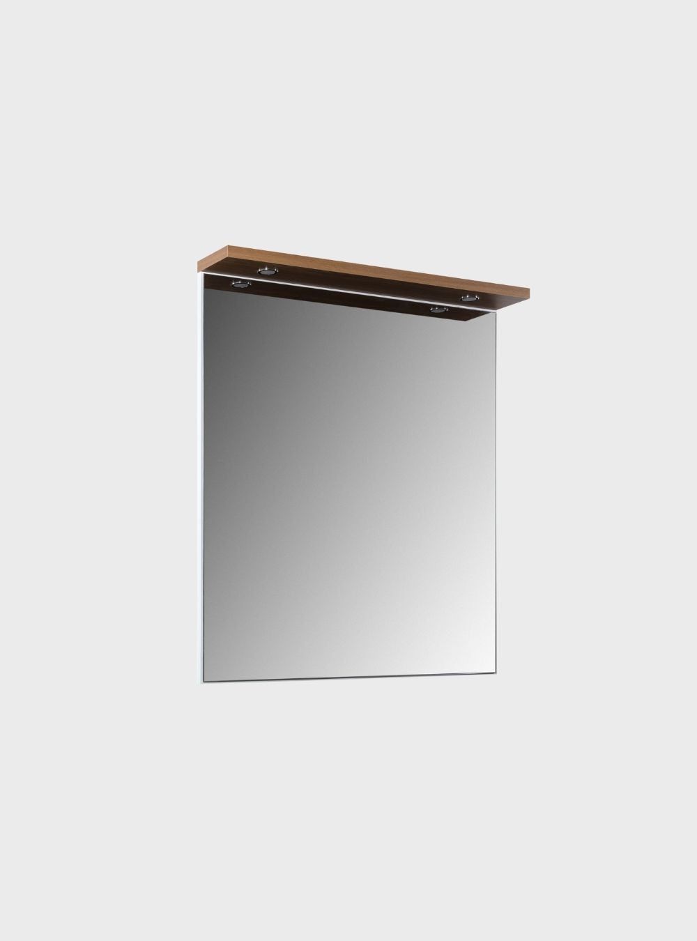 On Móveis Conjuntos de móveis para banheiro Gabinete para Banheiro com Cuba e Espelheira com Led 80cm Mdf Freijo com Branco Dubai - On Móveis
