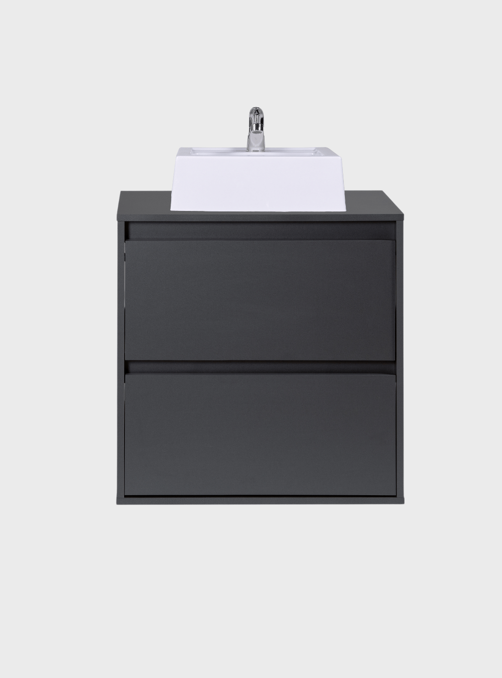 On Móveis Conjuntos de móveis para banheiro Gabinete para Banheiro com Cuba e Espelho 60cm Mdf Grafite Dubai - On Móveis