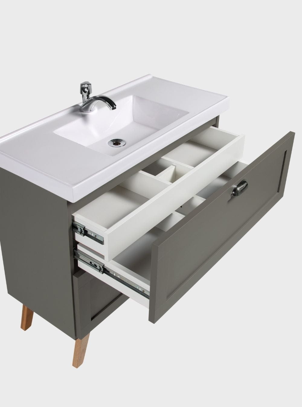 On Móveis Conjuntos de móveis para banheiro Gabinete para Banheiro com Cuba e Espelho 80cm Retro Mdf Verde Milano - On Móveis