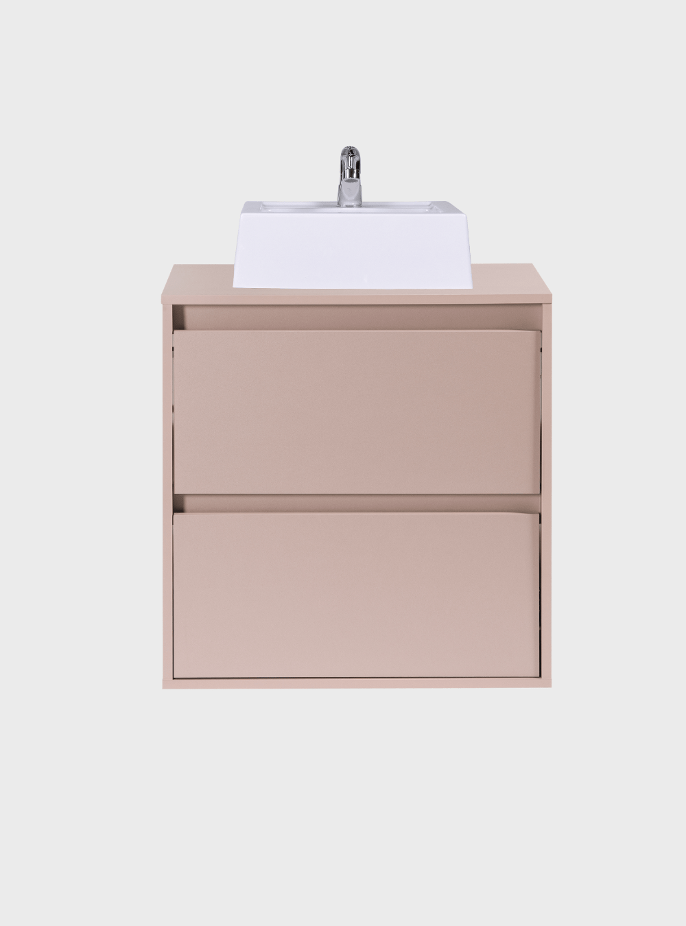 On Móveis Conjuntos de móveis para banheiro Gabinete para Banheiro com Cuba e Espelho Orgânico 60cm Mdf Rosa Dubai - On Móveis