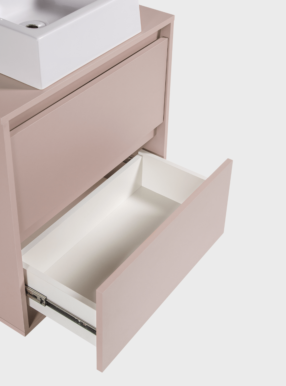On Móveis Conjuntos de móveis para banheiro Gabinete para Banheiro com Cuba e Espelho Redondo 60cm Mdf Rosa Dubai - On Móveis