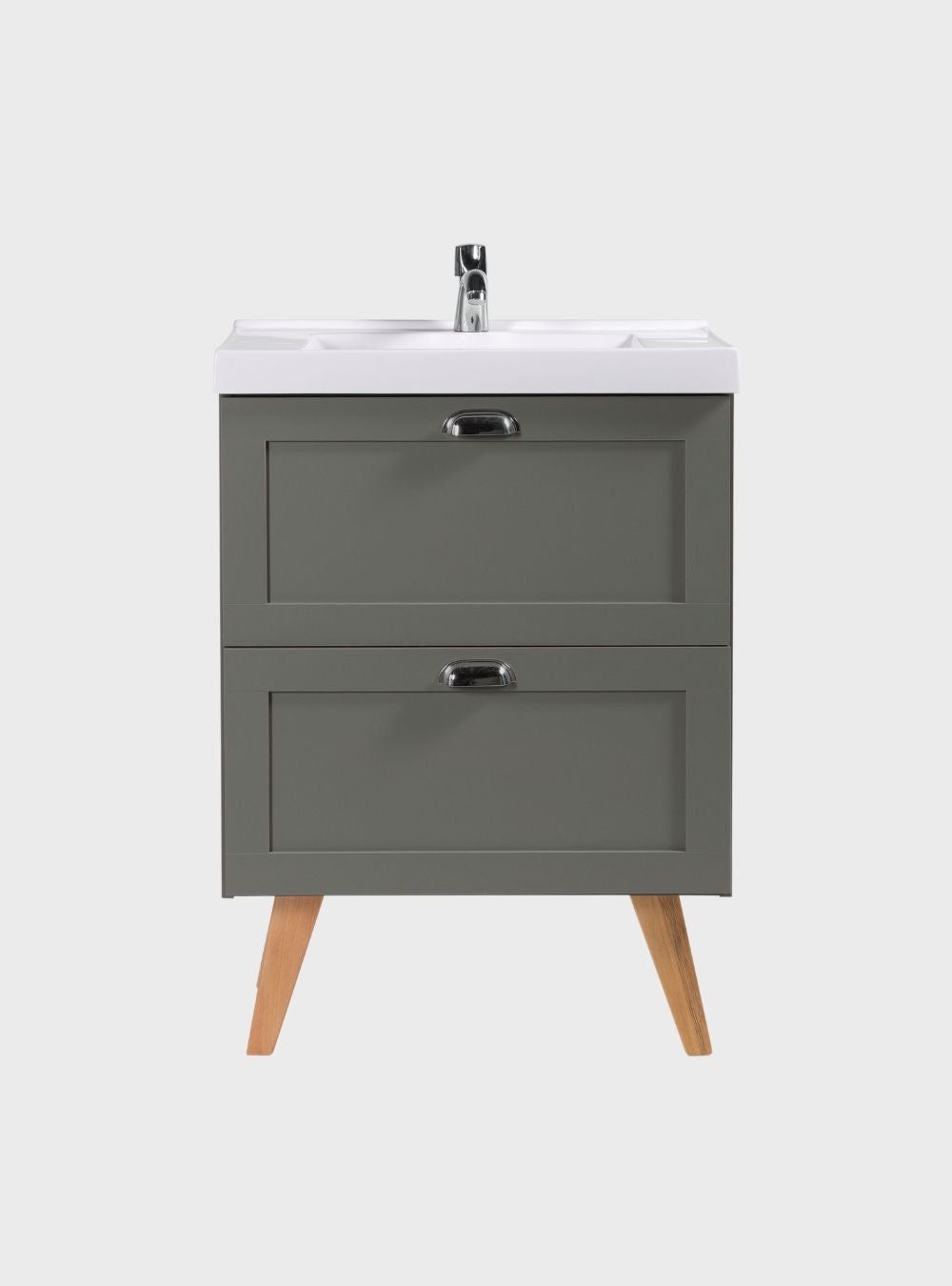On Móveis Conjuntos de móveis para banheiro Gabinete para Banheiro com Cuba e Espelho Redondo 60cm Retro Mdf  Verde Milano - On Móveis