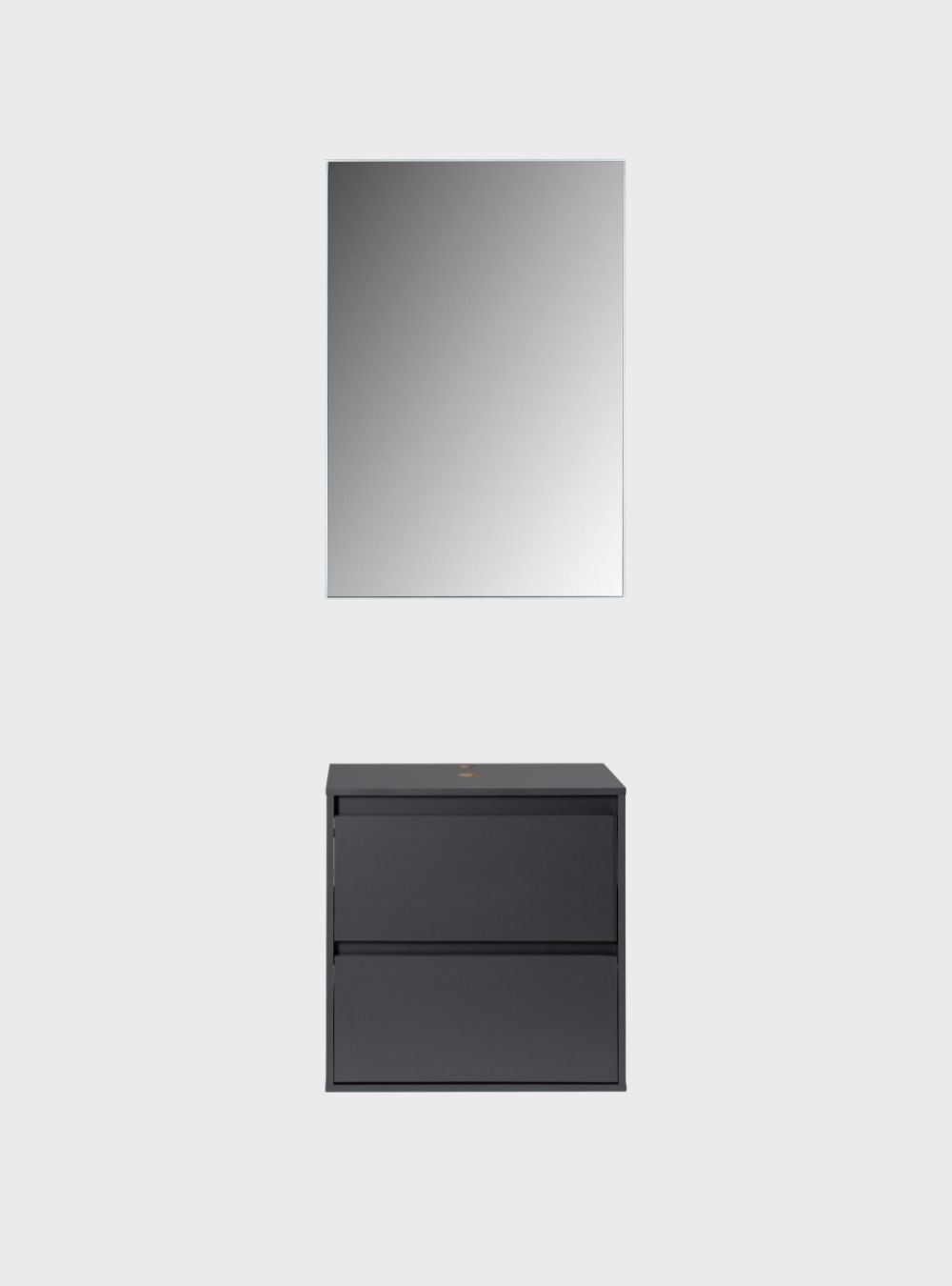 On Móveis Conjuntos de móveis para banheiro Gabinete para Banheiro com Espelheira 60cm Mdf Grafite Dubai - On Móveis