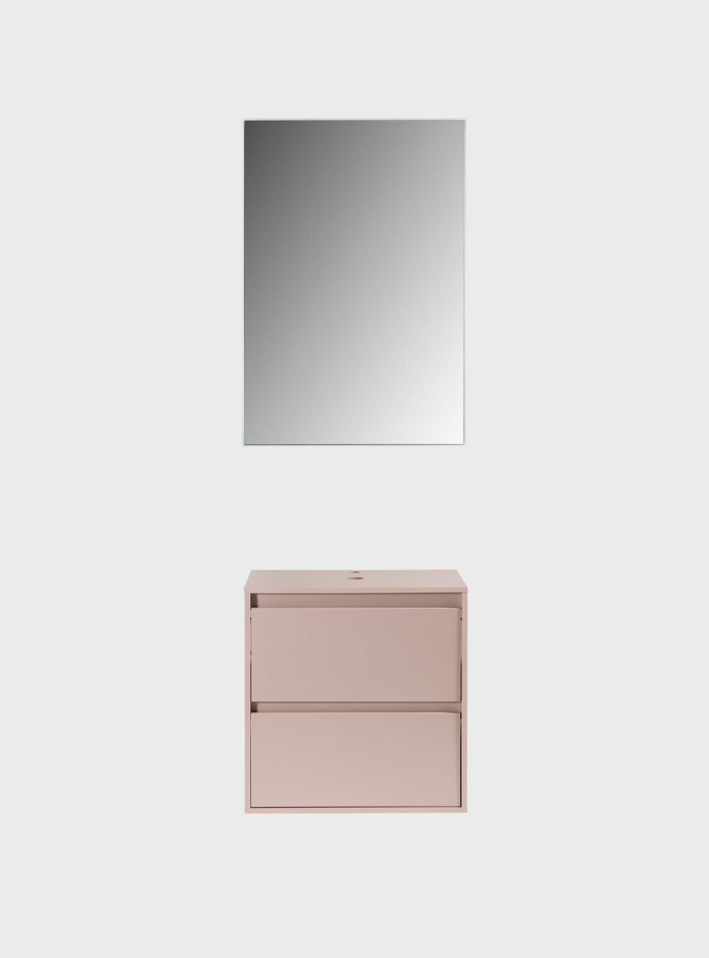 On Móveis Conjuntos de móveis para banheiro Gabinete para Banheiro com Espelheira 60cm Mdf Rosa Dubai - On Móveis