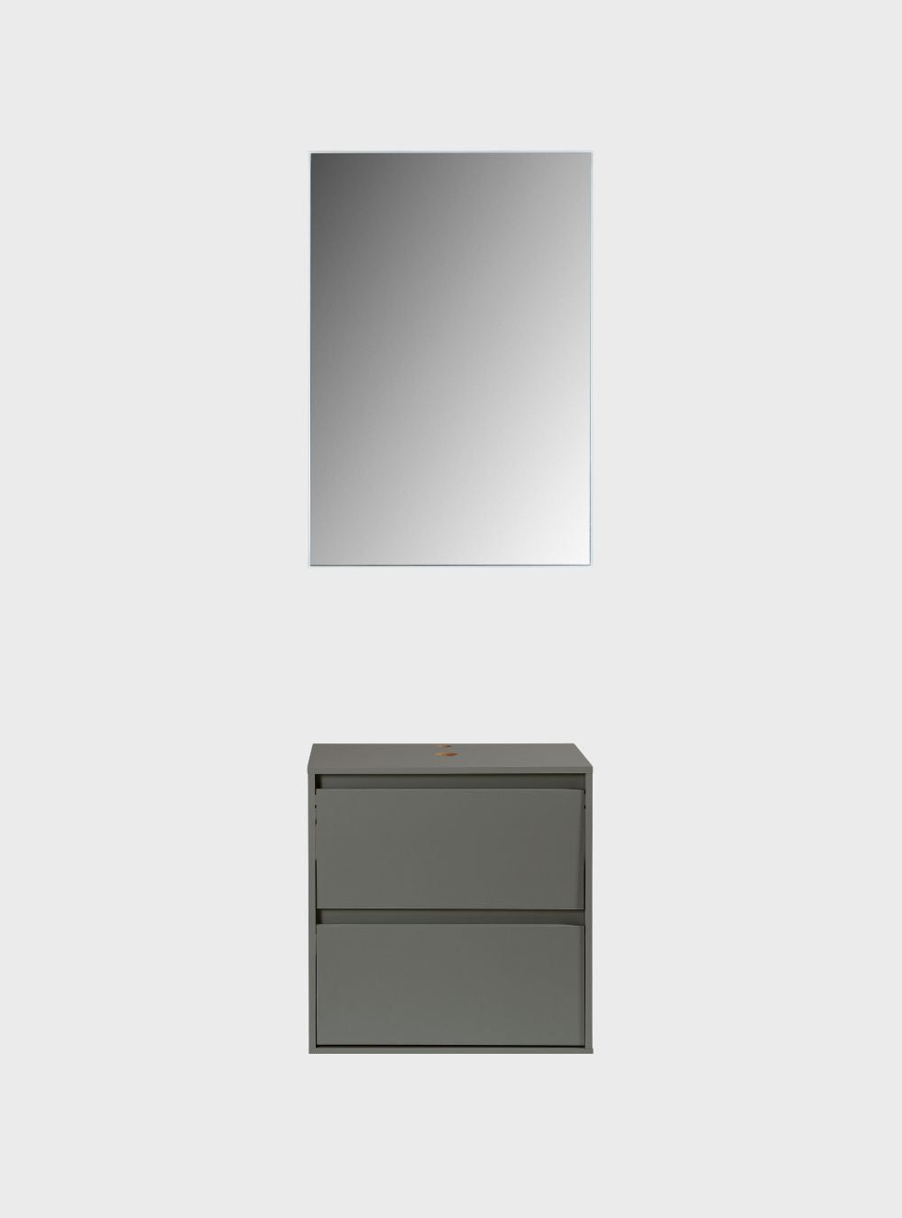 On Móveis Conjuntos de móveis para banheiro Gabinete para Banheiro com Espelheira 60cm Mdf Verde Dubai - On Móveis