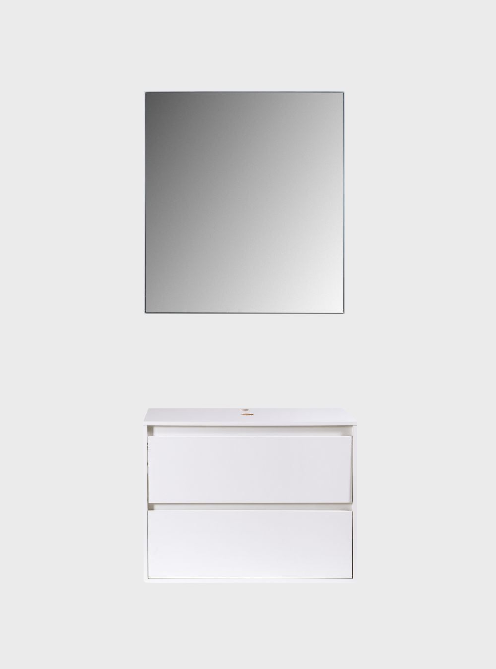 On Móveis Conjuntos de móveis para banheiro Gabinete para Banheiro com Espelheira 80cm Mdf Branco Dubai - On Móveis