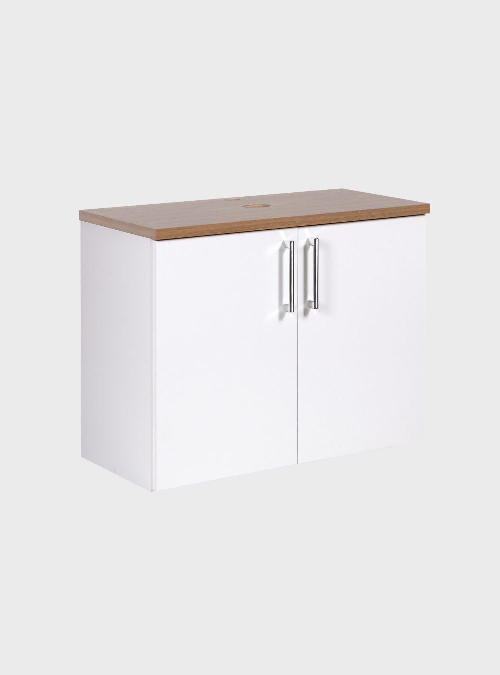On Móveis Conjuntos de móveis para banheiro Gabinete para Banheiro com Espelheira 80cm Mdf Freijó com Branco Paris - On Móveis