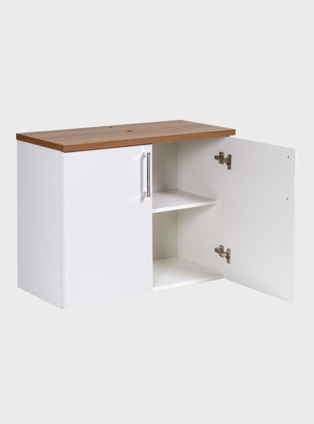 On Móveis Conjuntos de móveis para banheiro Gabinete para Banheiro com Espelheira 80cm Mdf Freijó com Branco Paris - On Móveis