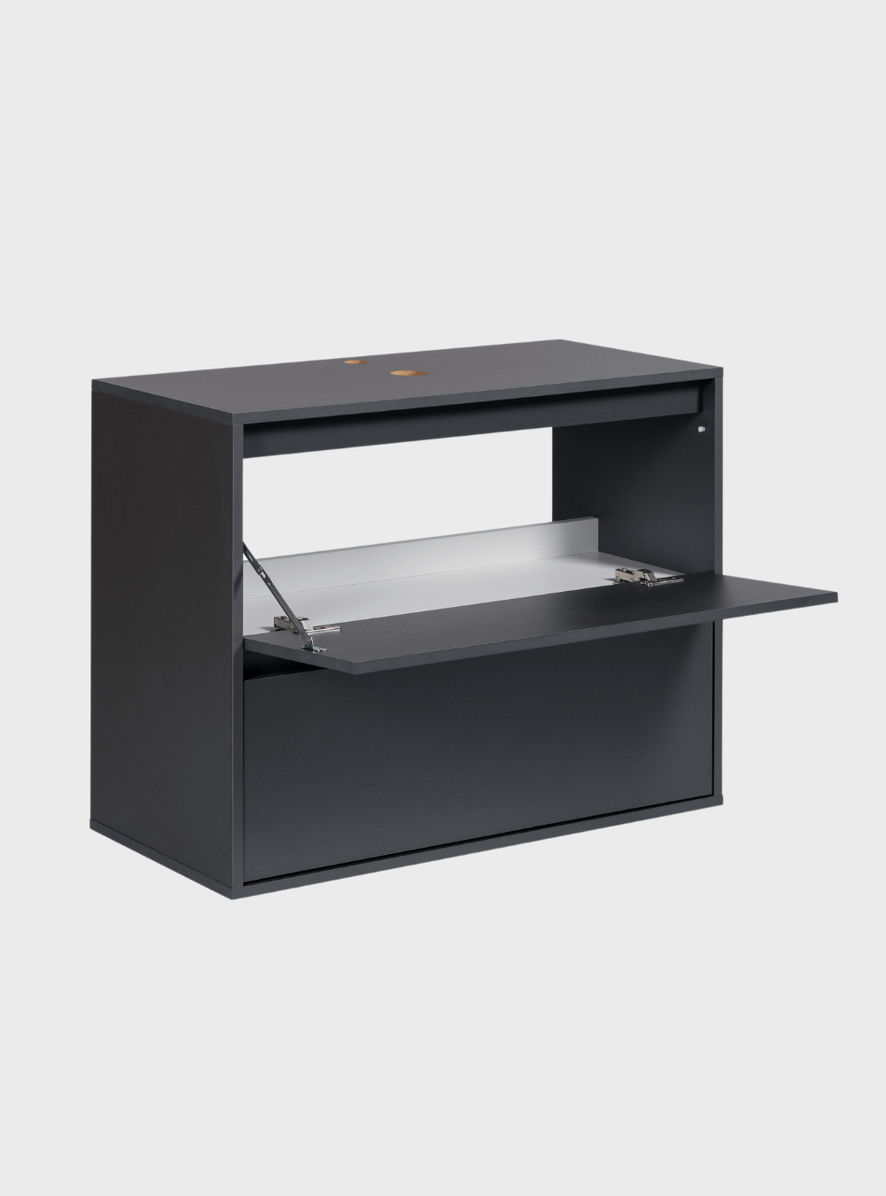 On Móveis Conjuntos de móveis para banheiro Gabinete para Banheiro com Espelheira 80cm Mdf Grafite Dubai - On Móveis