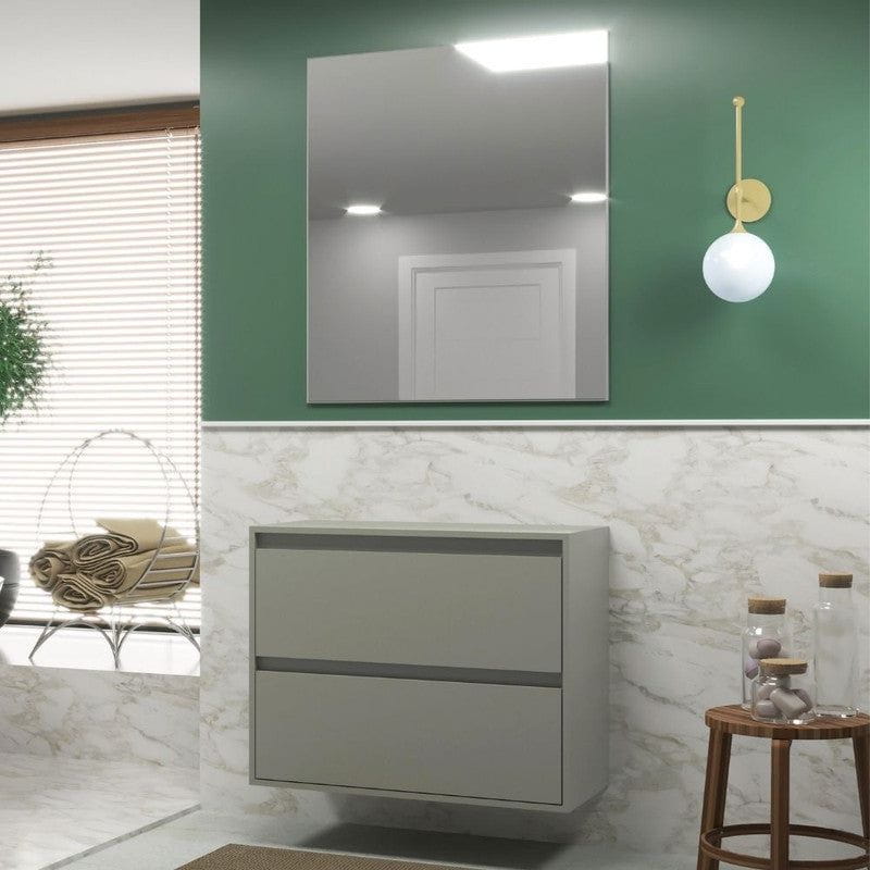 On Móveis Conjuntos de móveis para banheiro 80 Gabinete para Banheiro com Espelheira 80cm Mdf Verde Dubai - On Móveis