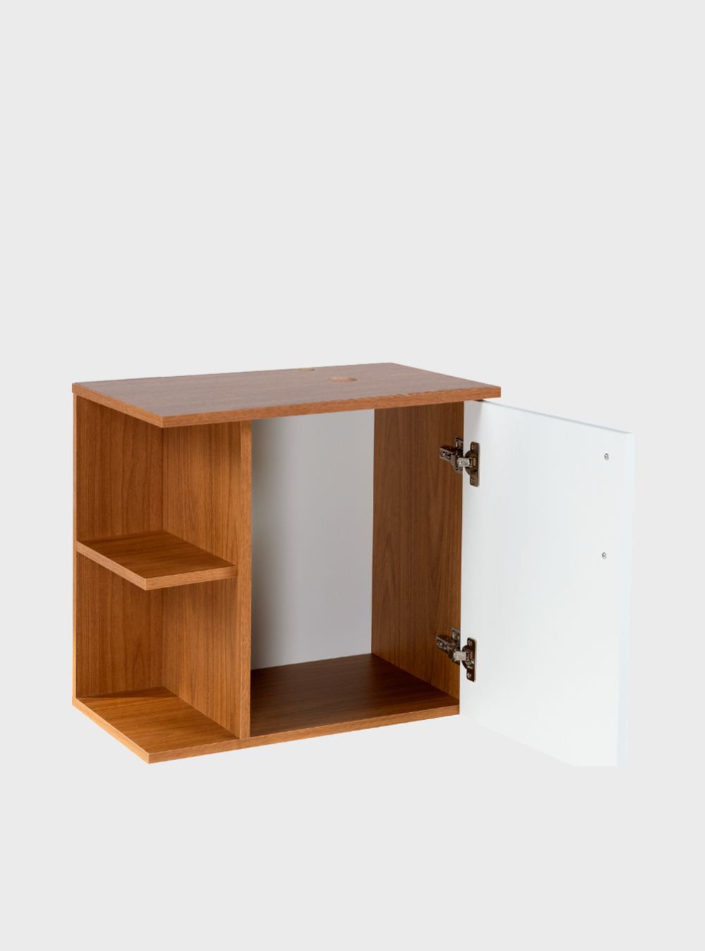 On Móveis Conjuntos de móveis para banheiro Gabinete para Banheiro com Espelho 50cm Mdf Freijo com Branco Moscou - On Móveis
