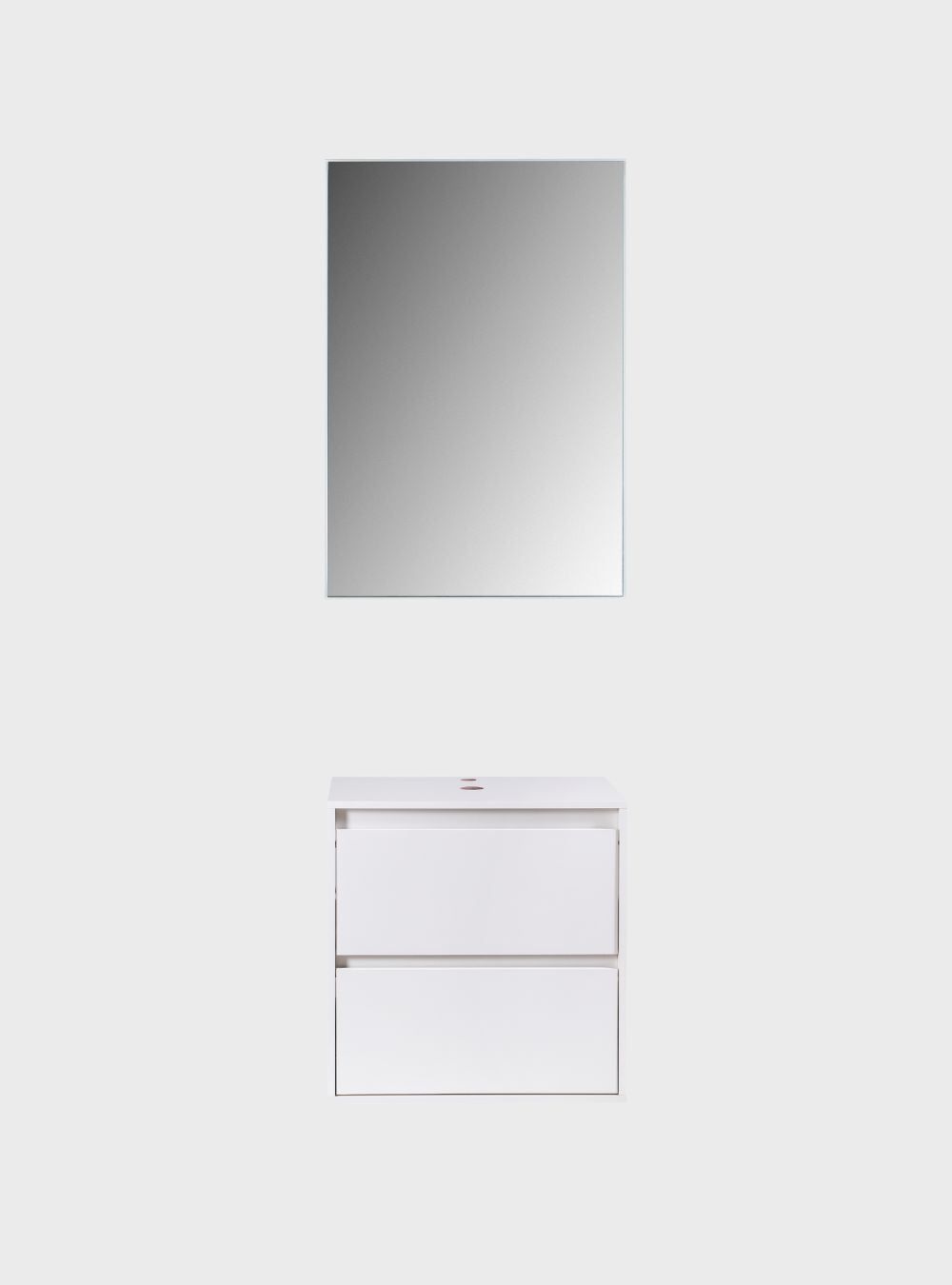 On Móveis Conjuntos de móveis para banheiro Gabinete para Banheiro com Espelho 60cm Mdf Branco Dubai - On Móveis