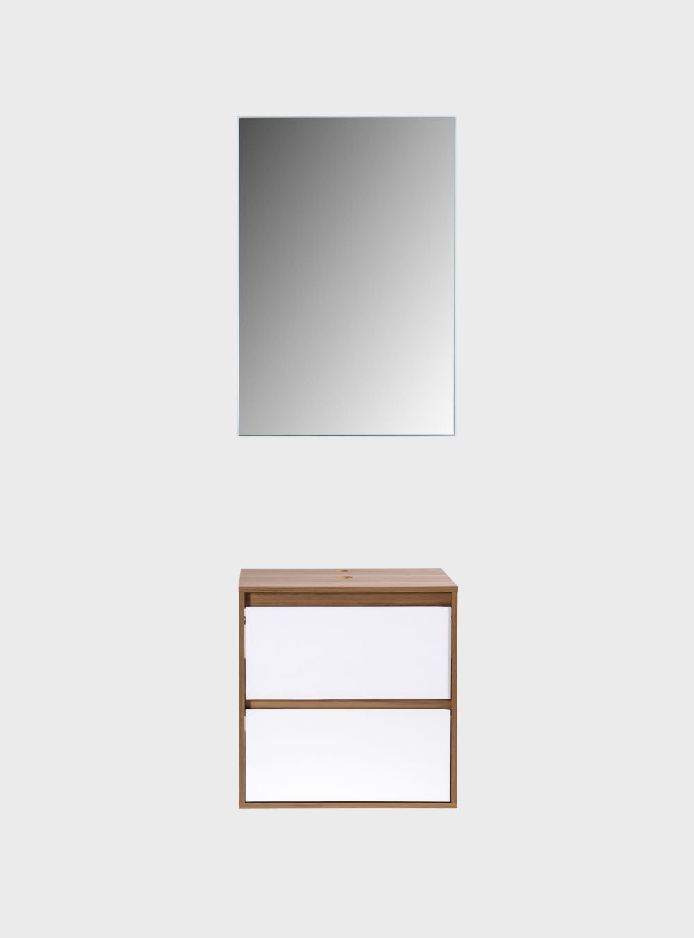 On Móveis Conjuntos de móveis para banheiro Gabinete para Banheiro com Espelho 60cm Mdf Freijo Dubai - On Móveis