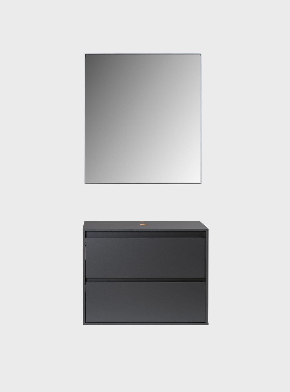 On Móveis Conjuntos de móveis para banheiro Gabinete para Banheiro com Espelho 80cm Mdf Grafite Dubai - On Móveis