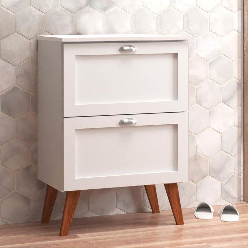 On Móveis Conjuntos de móveis para banheiro Gabinete para Banheiro com Tampo 60cm Retro Mdf Branco Milano - On Móveis