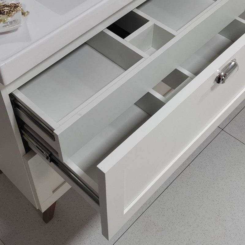 On Móveis Conjuntos de móveis para banheiro Gabinete para Banheiro com Tampo e Cuba 80cm Retro Mdf Branco Milano - On Móveis