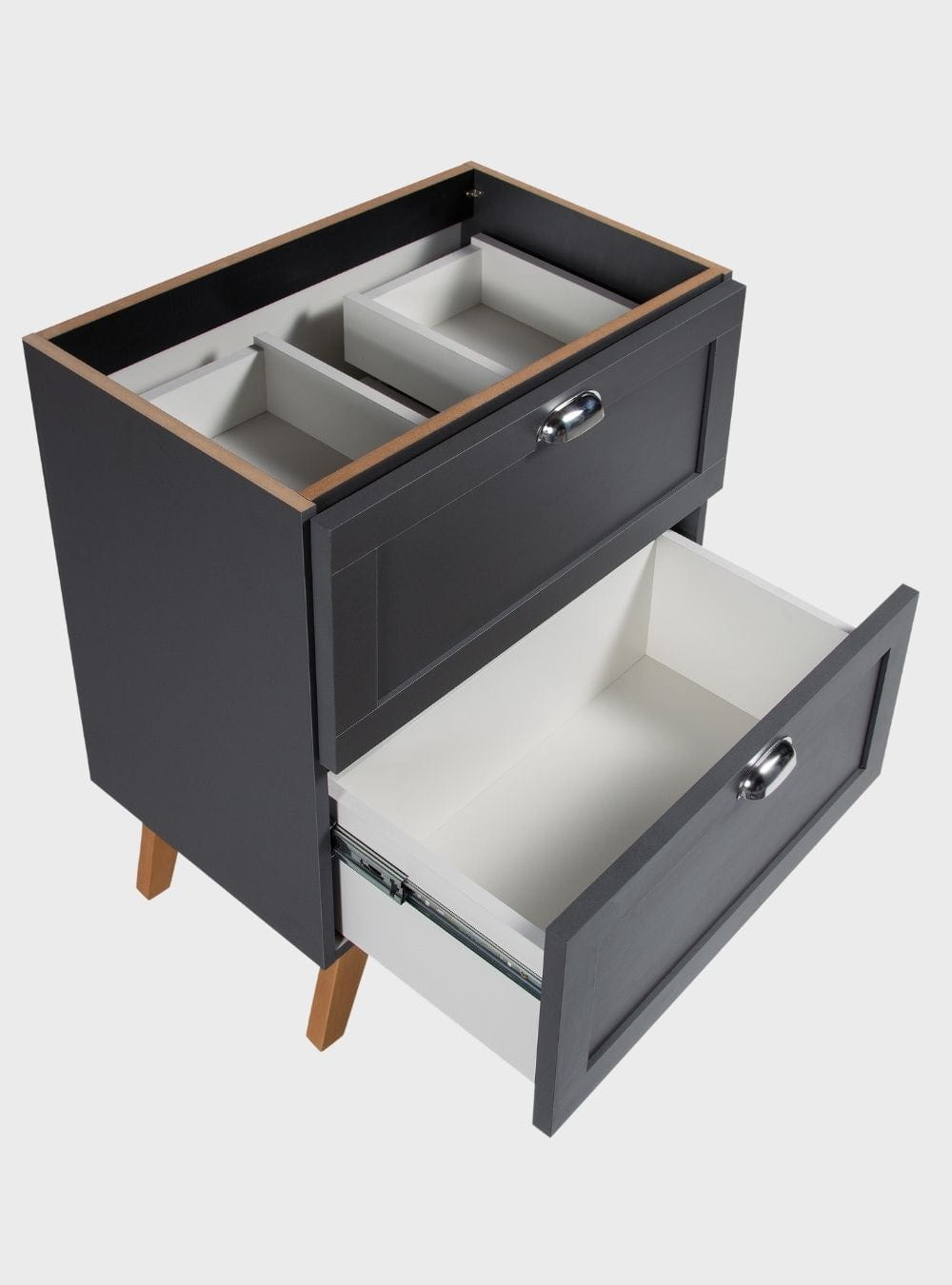 On Móveis Conjuntos de móveis para banheiro Gabinete para Banheiro com Tampo e Cuba 80cm Retro Mdf Grafite Milano - On Móveis