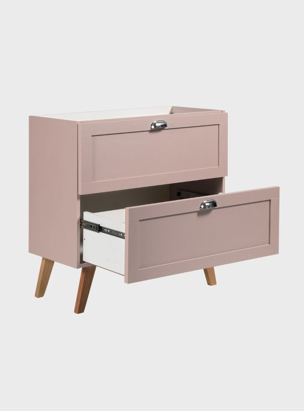 On Móveis Conjuntos de móveis para banheiro Gabinete para Banheiro com Tampo e Espelheira 80cm Retro Mdf Rosa Milano - On Móveis