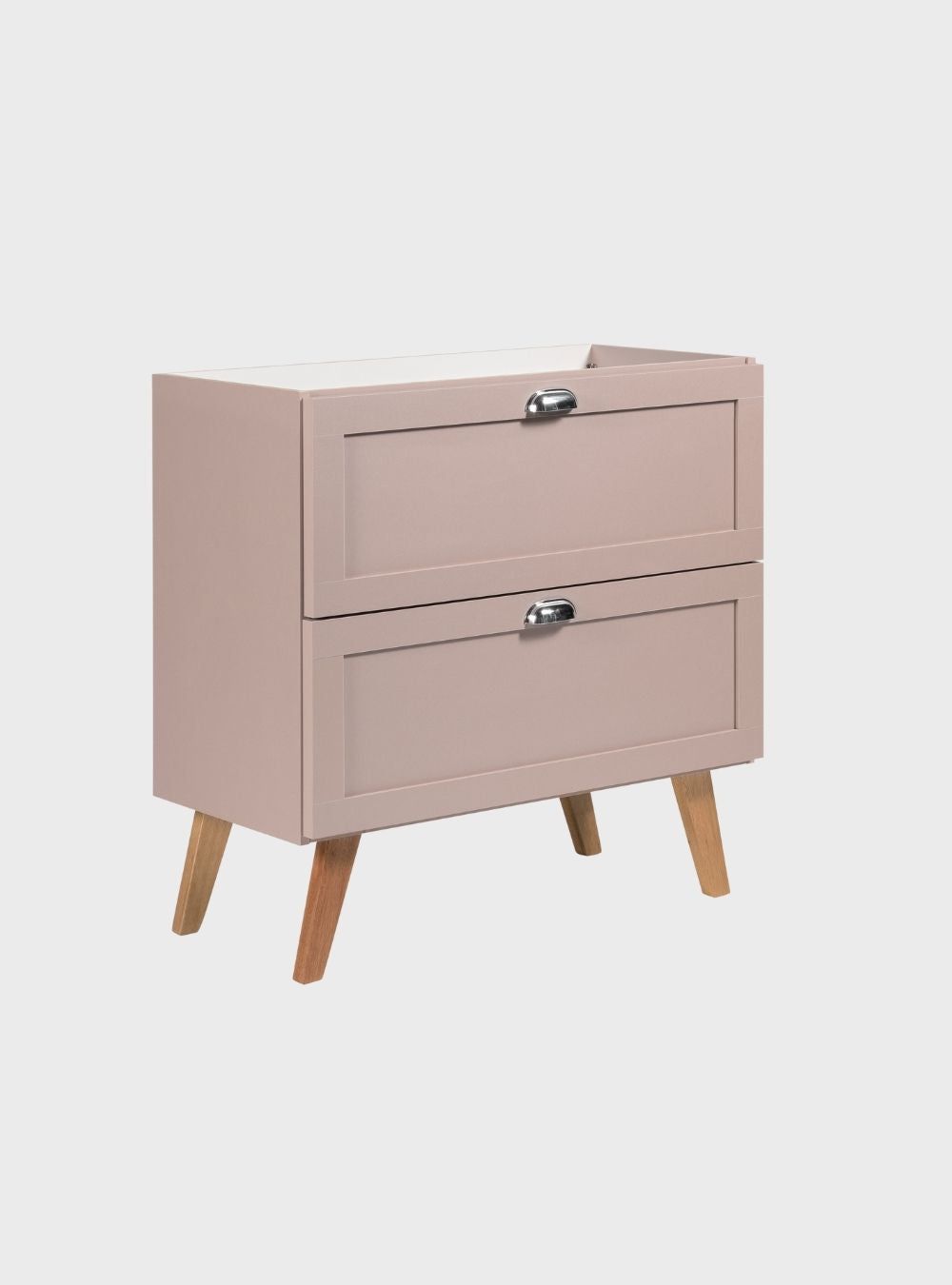 On Móveis Conjuntos de móveis para banheiro Gabinete para Banheiro com Tampo e Espelheira 80cm Retro Mdf Rosa Milano - On Móveis