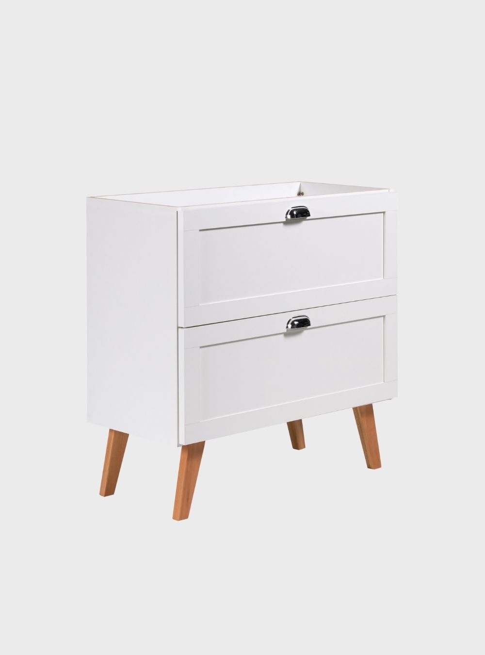 On Móveis Conjuntos de móveis para banheiro Gabinete para Banheiro com Tampo e Espelho com Led 80cm Retro Mdf Branco Milano - On Móveis