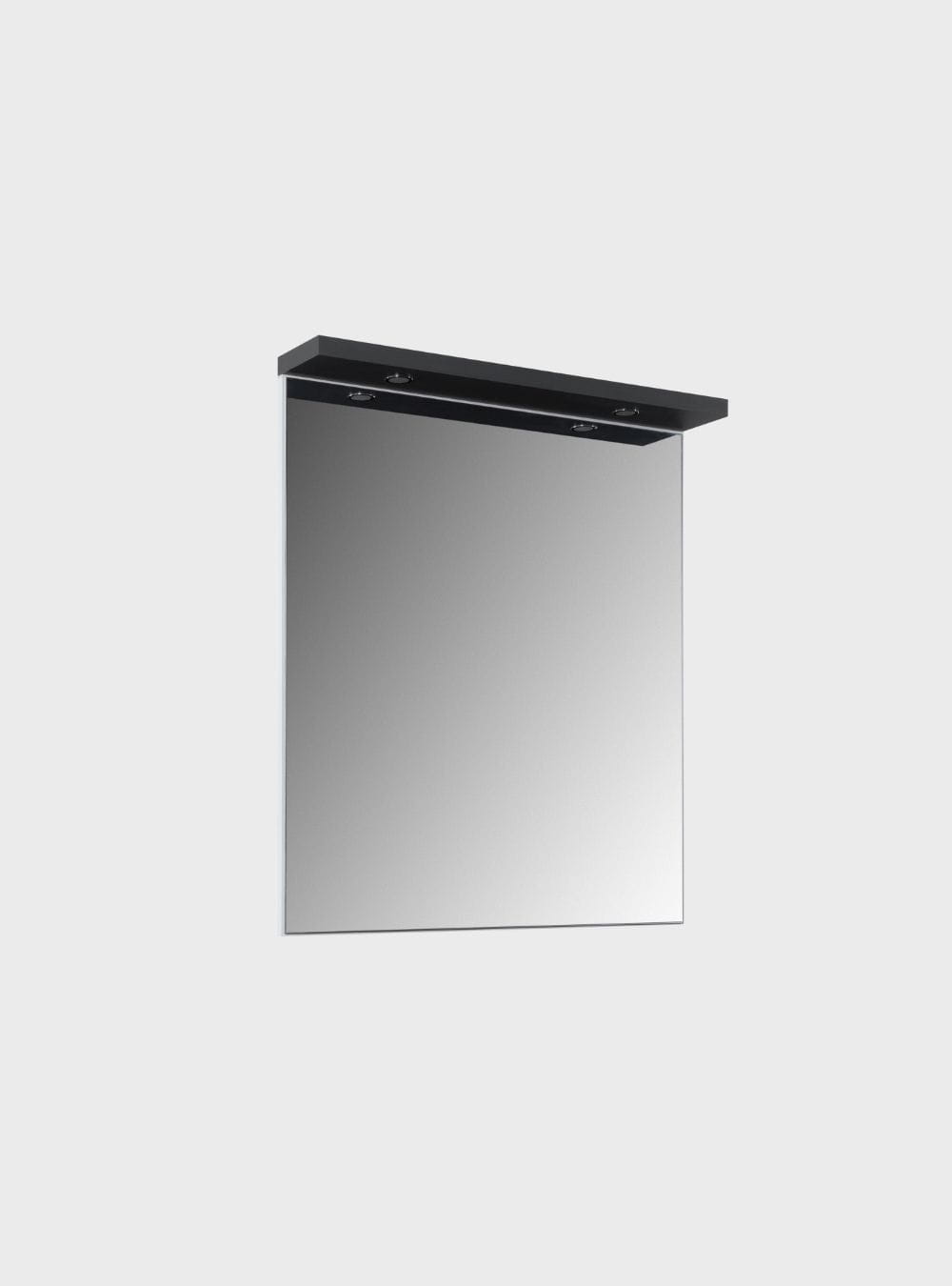 On Móveis Conjuntos de móveis para banheiro Gabinete para Banheiro com Tampo e Espelho com Led 80cm Retro Mdf Grafite Milano - On Móveis