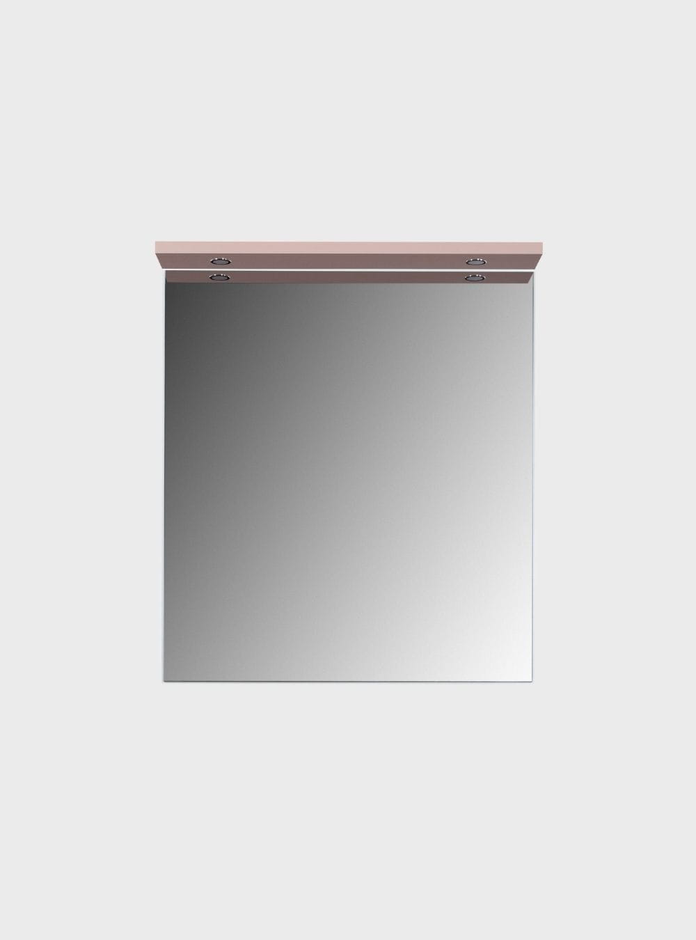 On Móveis Conjuntos de móveis para banheiro Gabinete para Banheiro com Tampo e Espelho com Led 80cm Retro Mdf Rosa Milano - On Móveis