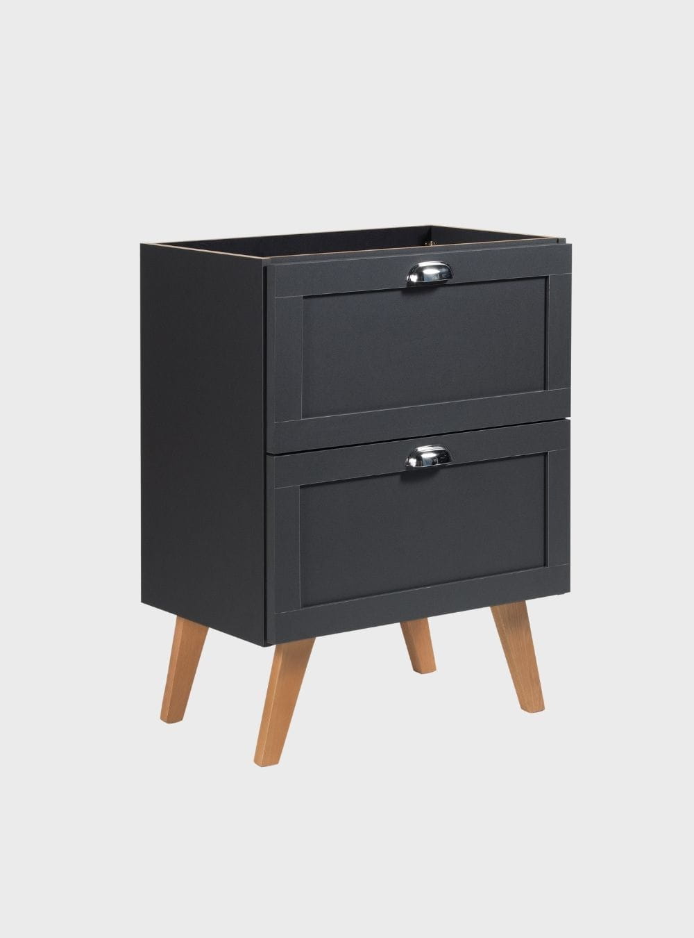 On Móveis Conjuntos de móveis para banheiro Gabinete para Banheiro e Espelho com Led 60cm Retro Mdf Grafite Milano - On Móveis