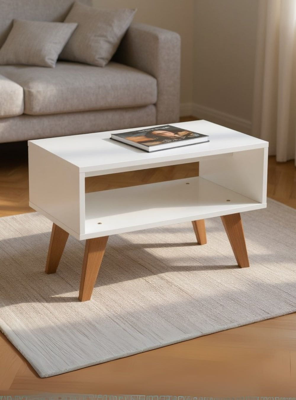 On Móveis Conjuntos de móveis para sala de estar Mesa de Centro Retro 60cm Mdf Branco - On Móveis