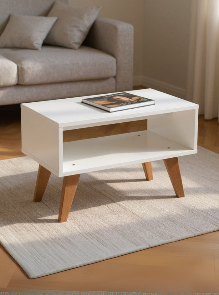 Mesa de Centro Retro 60cm Mdf Branco - On Móveis