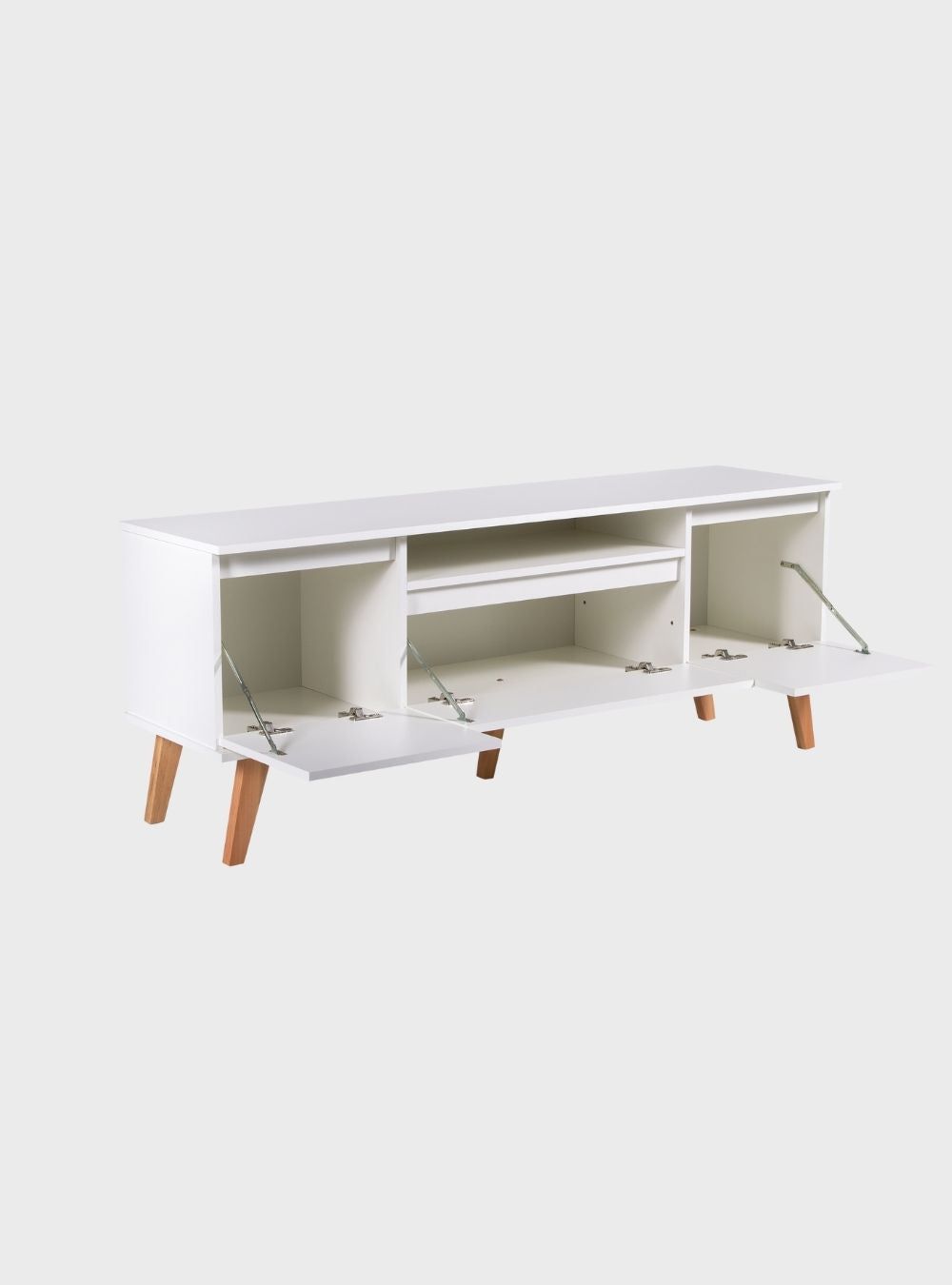 On Móveis Conjuntos de móveis para sala de estar Rack para TV 150cm Retro Mdf Branco Dallas - On Móveis