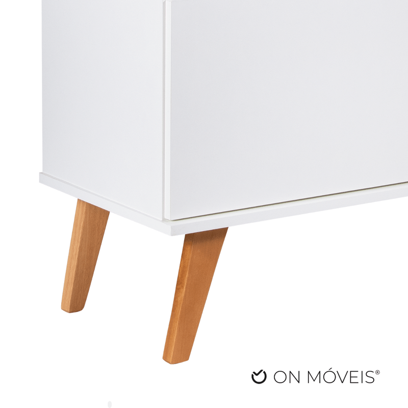 On Móveis Conjuntos de móveis para sala de estar Rack para TV 150cm Retro Mdf Branco Dallas - On Móveis