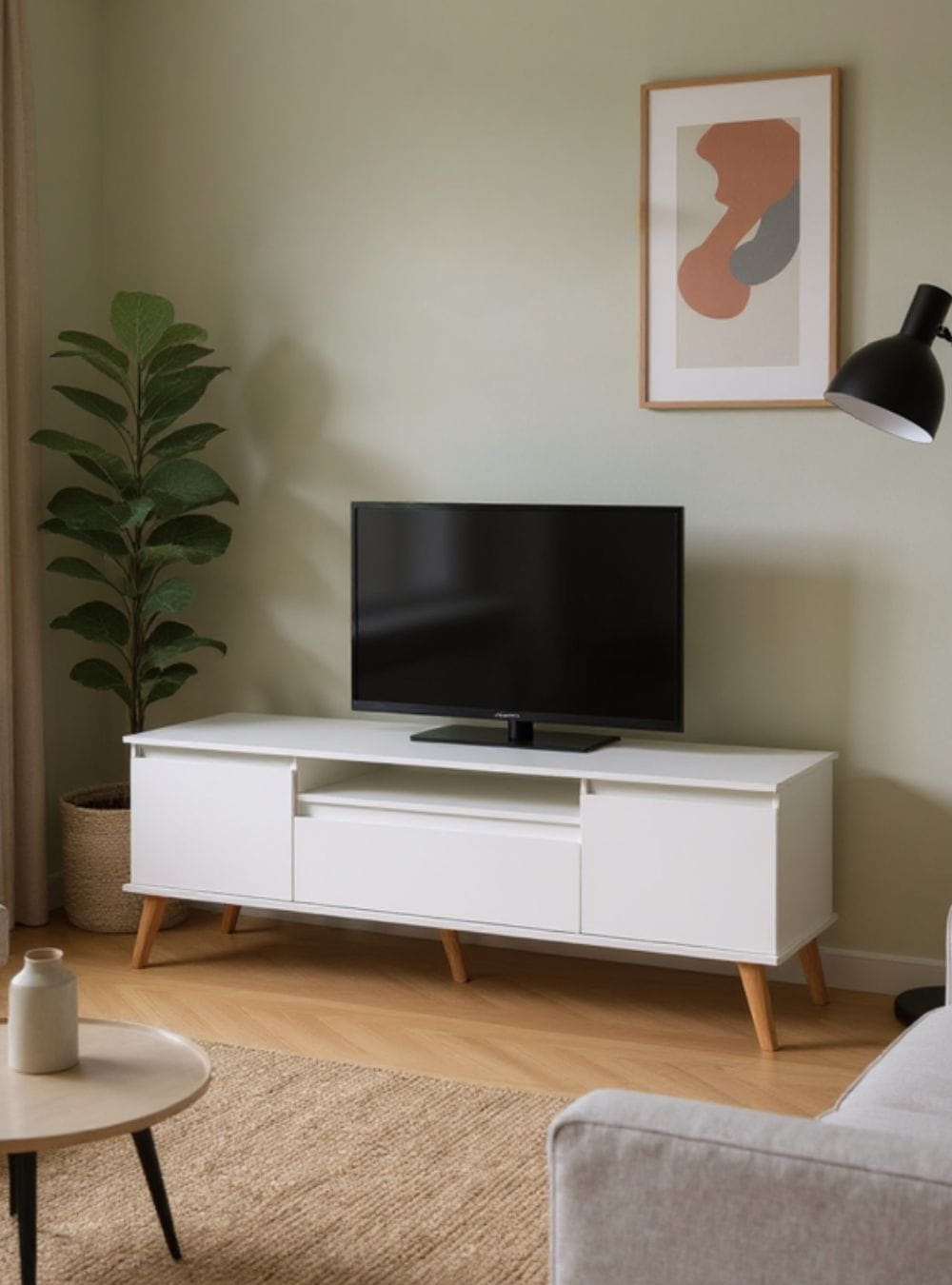 On Móveis Conjuntos de móveis para sala de estar Rack para TV 180cm Retro Mdf Branco Dallas - On Móveis
