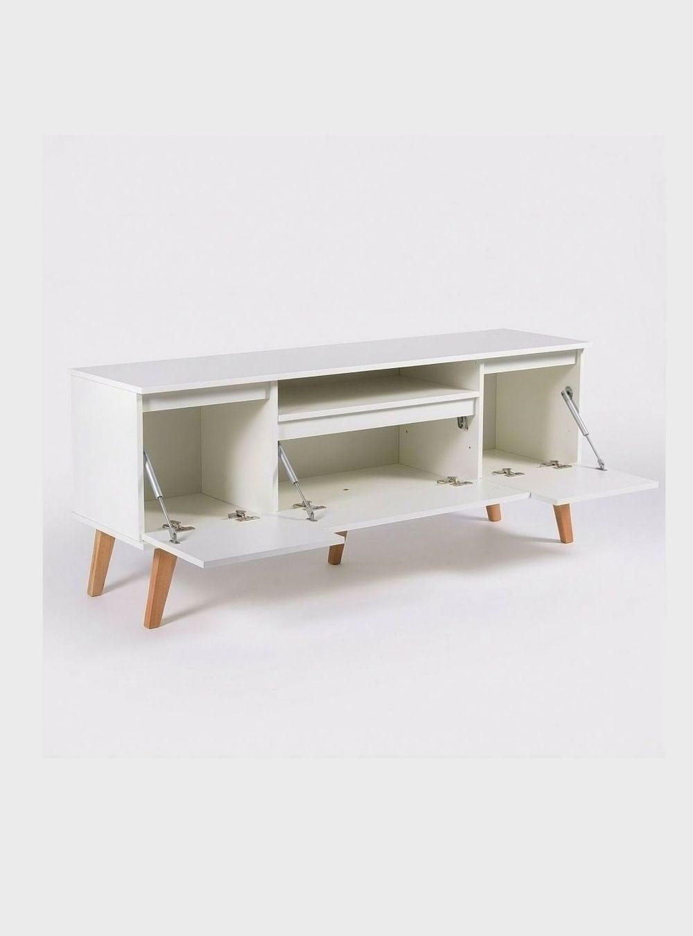 On Móveis Conjuntos de móveis para sala de estar Rack para TV com Prateleira 150cm Retro Mdf Branco Dallas - On Móveis