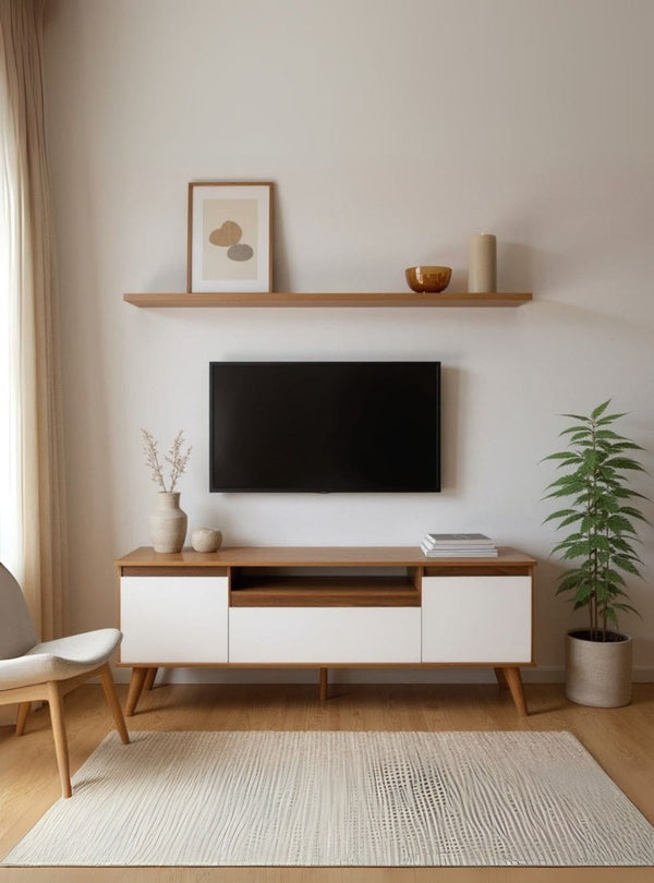 Rack para TV com Prateleira 150cm Retro Mdf Freijo Dallas - On Móveis