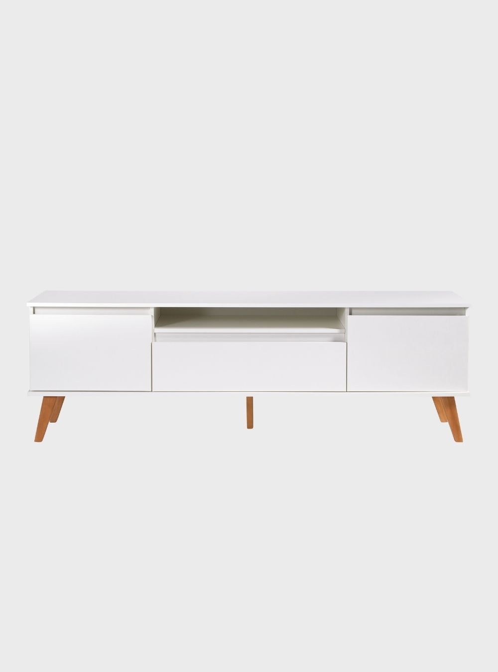 On Móveis Conjuntos de móveis para sala de estar Rack para TV com Prateleira 180cm Retro Mdf Branco Dallas - On Móveis