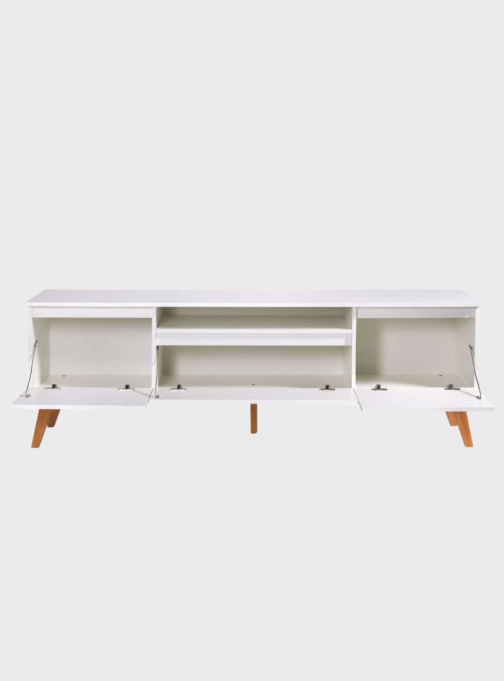 On Móveis Conjuntos de móveis para sala de estar Rack para TV com Prateleira 180cm Retro Mdf Branco Dallas - On Móveis
