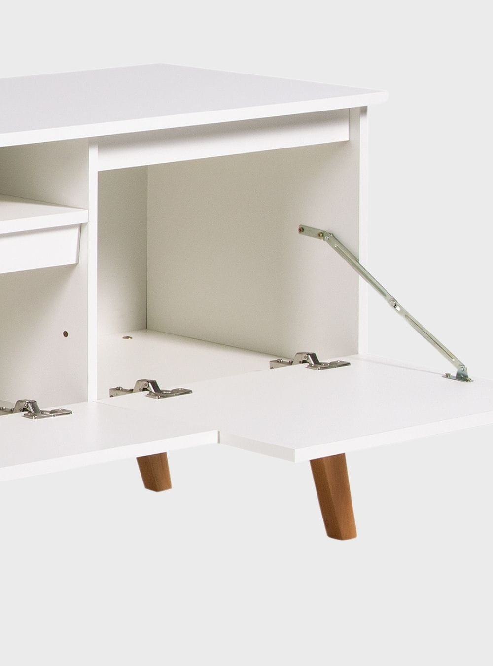 On Móveis Conjuntos de móveis para sala de estar Rack para TV com Prateleira 180cm Retro Mdf Branco Dallas - On Móveis