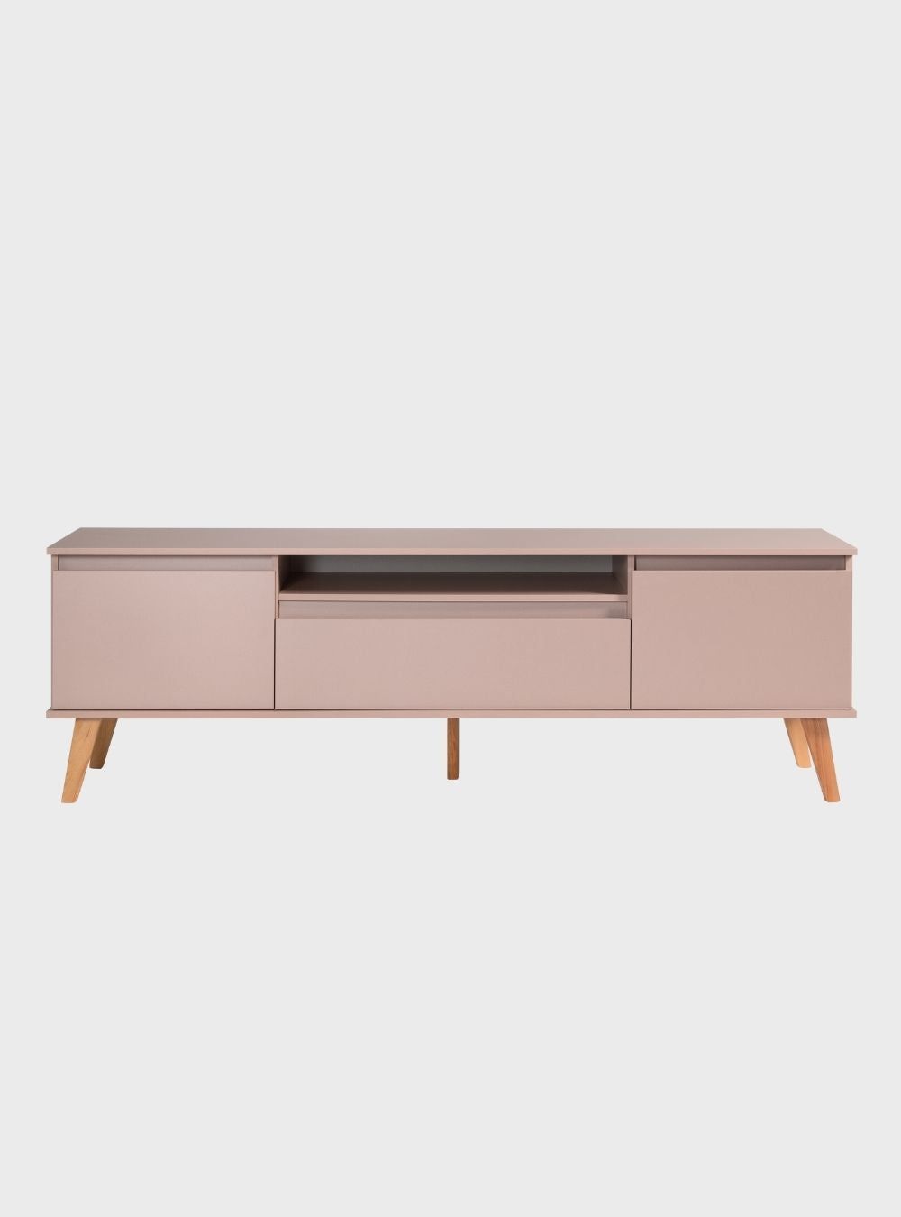 On Móveis Conjuntos de móveis para sala de estar Rack para TV com Prateleira 180cm Retro Mdf Rosa Dallas - On Móveis