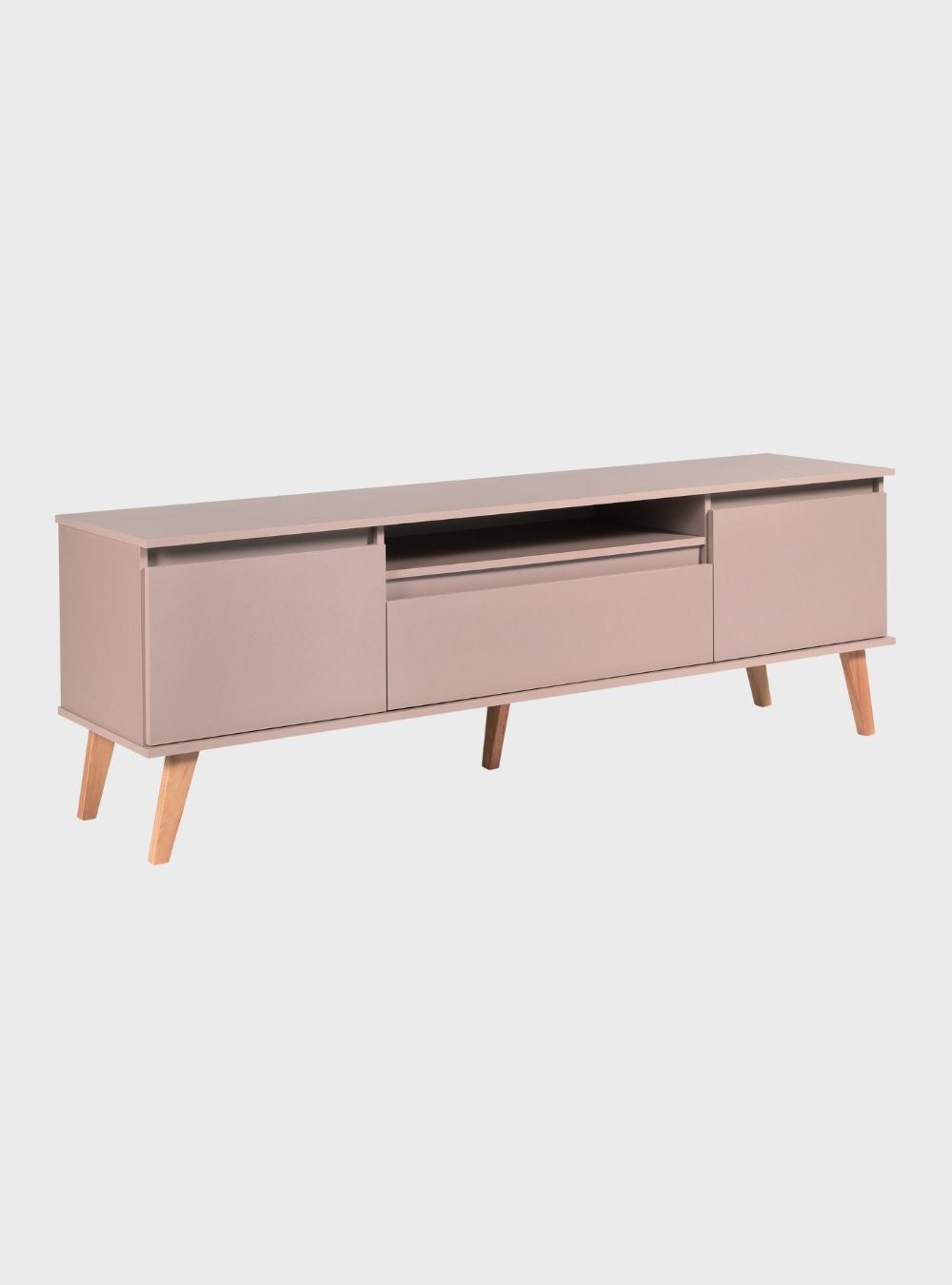On Móveis Conjuntos de móveis para sala de estar Rack para TV com Prateleira 180cm Retro Mdf Rosa Dallas - On Móveis