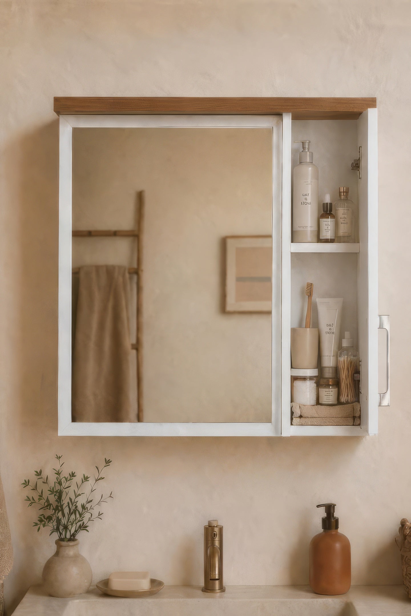 Espelheira para Banheiro 60cm Mdf Freijo Paris - On Móveis