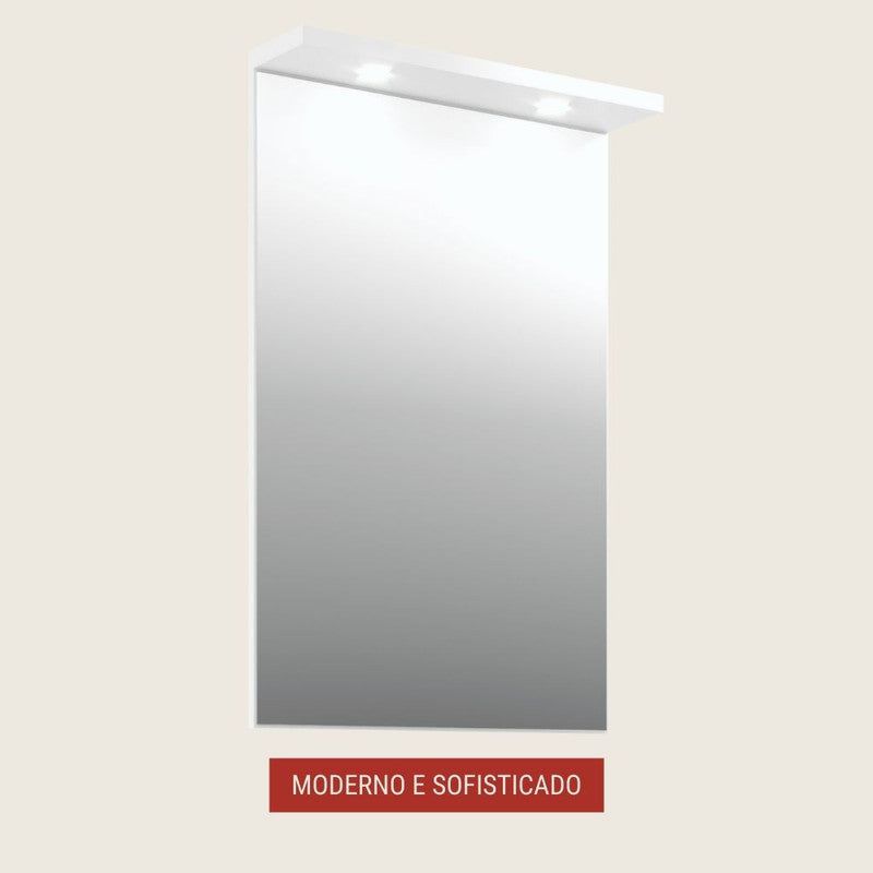 On Móveis Espelho para Banheiro 60cm Mdf Branco Milano - On Móveis