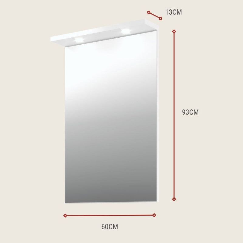 On Móveis Espelho para Banheiro 60cm Mdf Branco Milano - On Móveis